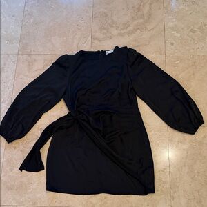 Astr Elegant Black Long Sleeve Dress